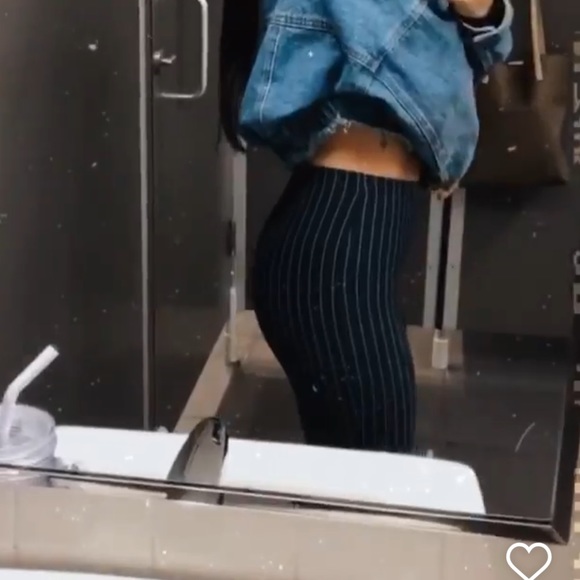 Forever 21 dark blue stripped leggings - Picture 9 of 9